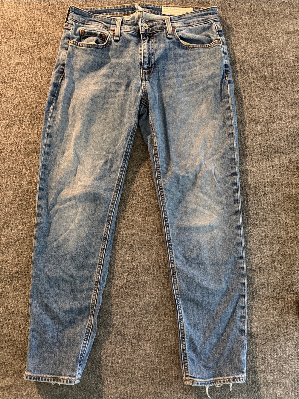 rag & bone Dre Low Rise Slim Boyfriend Jeans in Julienne Wash Size 27